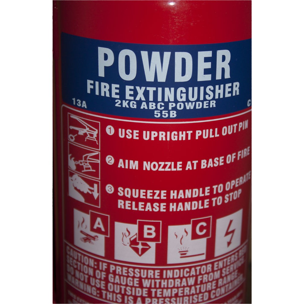 2KG Fire Extinguisher Dry Powder WorkWear Experts